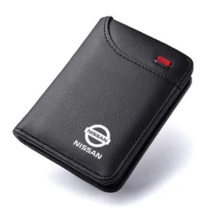 Leather Men Durable Bifold Wallet Gift Coin ID Cash Credit Card Holder Purses For Nissan Nismo X-Trail 1 Qashqai Almera J11 Juke Note Accessories