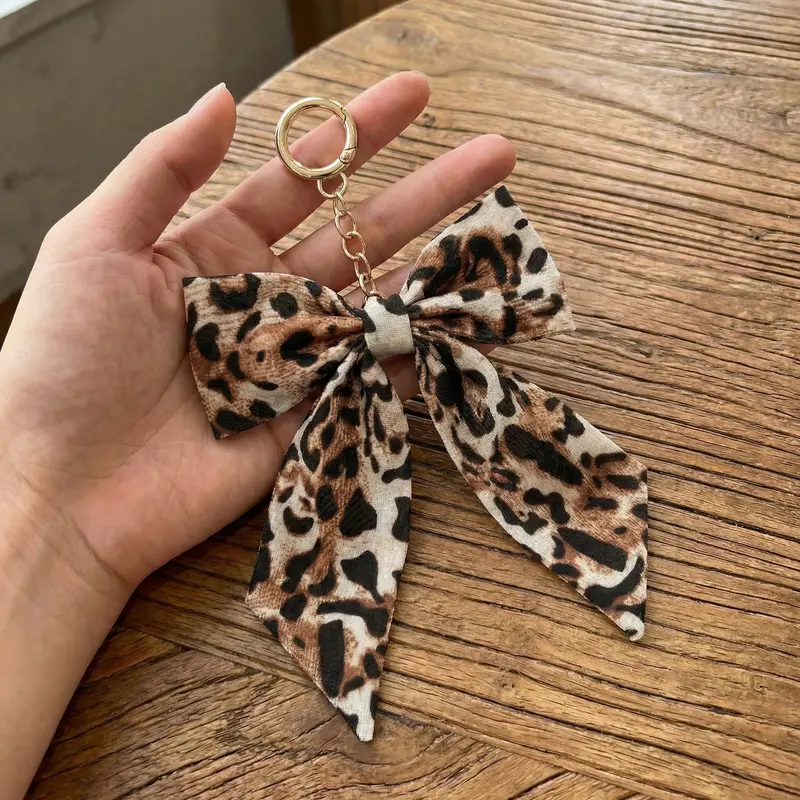 Cow Print Bag Charm Bow