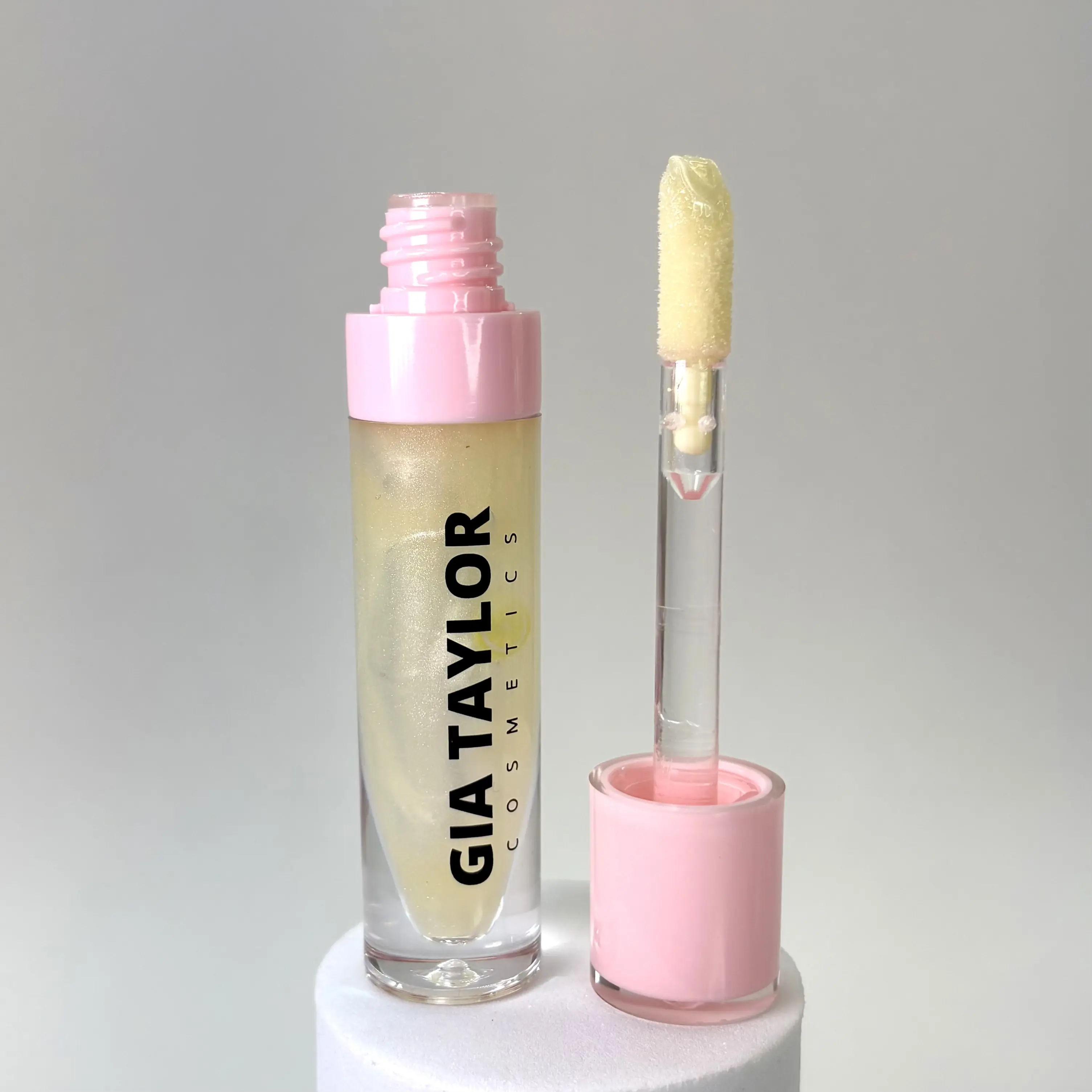 (THICK WAND) Lemon Cupcake Lipgloss / Refreshing / Vegan Cruelty Free Moisturizing Non-Sticky Lipgloss