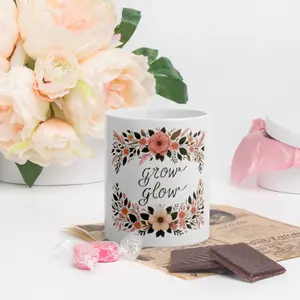 Personalized Grow and Glow Mug - Dishwasher and Microwave Safe Drinkware Coffee Ceramic