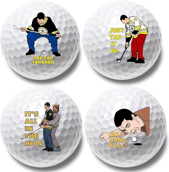 4 Pcs Funny Golf Balls for Men Adult Humor, Novelty Golf Practice Balls, Unique Golfer Gag Gift Set for Dad Husband Boyfriend, Funny Golf Gifts for Coworkers Golf Lovers