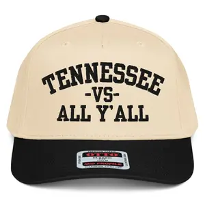 RIVEMUG NX1 Tennessee Vs All YAll Embroidered 2 Tone Hat Mid Crown Curved Bill Snapback Cap for Men and Women