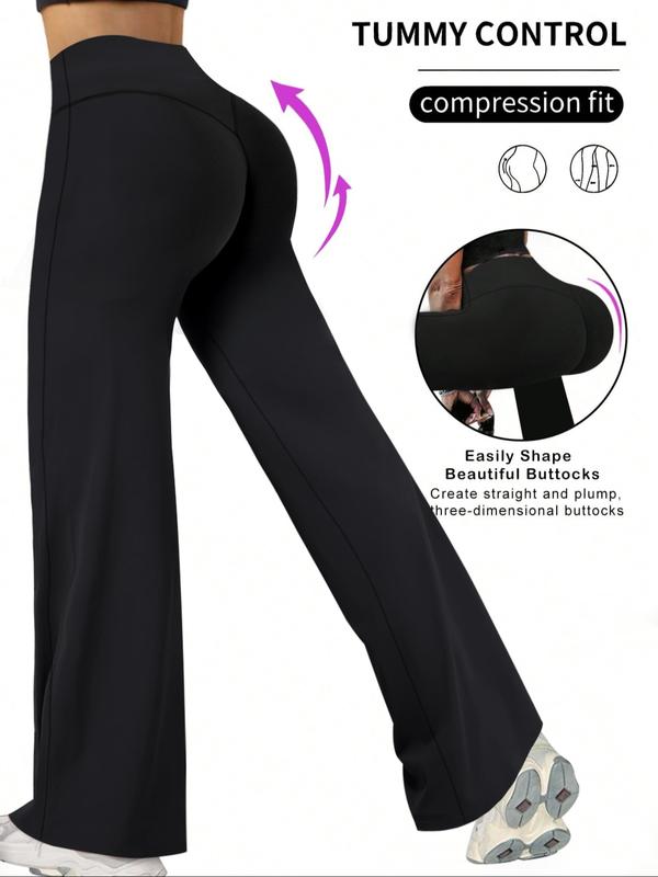 New Women's Fashionable High-Waisted Straight Leg Pants, Slimming Casual Wide-Leg Joggers, Sports Running Fitness Yoga Pants