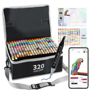 Touch Marker Alcohol Markers Set - 80/120/168/204/262/320 Colors, Dual Tip Art Markers with Color App, Coloring Card & Portable Case, Permanent Ink for Drawing, Illustration, Manga & Art Projects