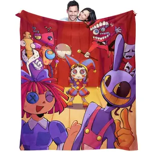 Circus Scary Pattern Blanket, All-Season Use, Suitable for Bed Sofa Car Room Decor, Perfect Gift, Single-Sided Print Blanket