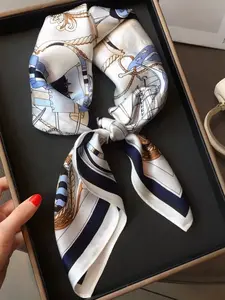 Women's Elegant Floral Scarf, Soft Breathable Polyester Fiber, Loose-Fitting Shawl, Casual Outdoor Accessory, Travel Essential Gift