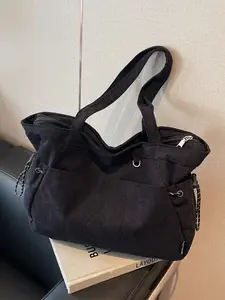 New Women's Large Capacity Commuter Casual Tote Bag, Vintage Corduroy Shoulder Bag, Solid Flax Material, Fall & Winter Style, Fashionable Unique Bags