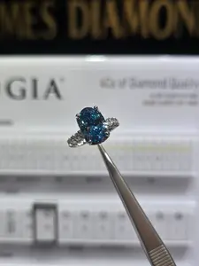 Beautiful Blue Oval Rings 💍 Center 5 Carat 💎 IGI Labgrown Diamond