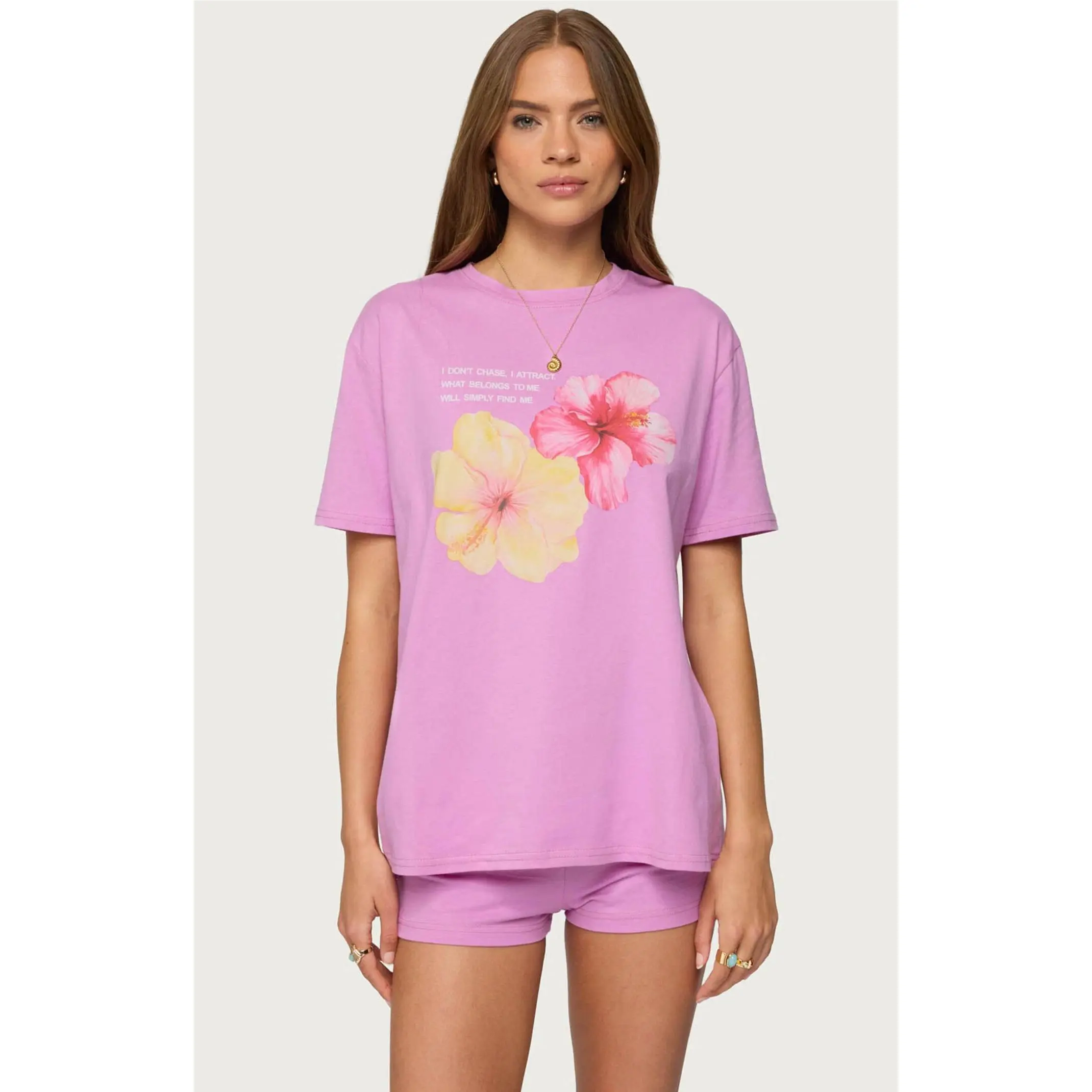 Edikted Women's Fleur Hibiscus Graphic T-Shirt