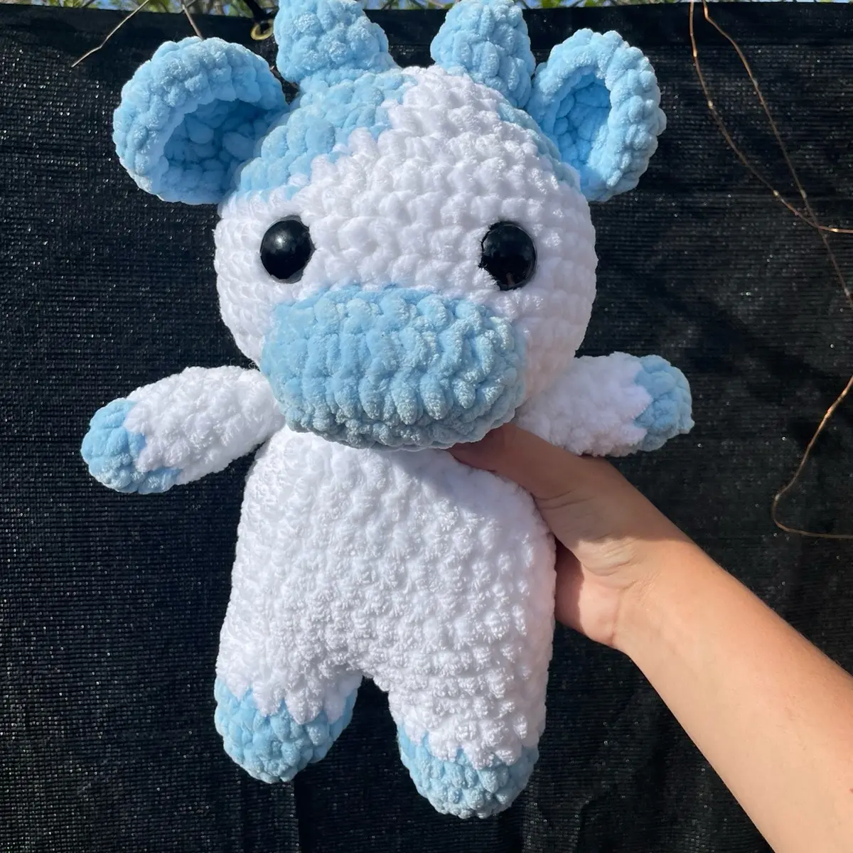 Jumbo Blue Cow Crochet Plush