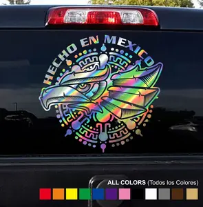 Sticker  - Mexican Aztec Eagle shieldAdhesive Vinyl Decal