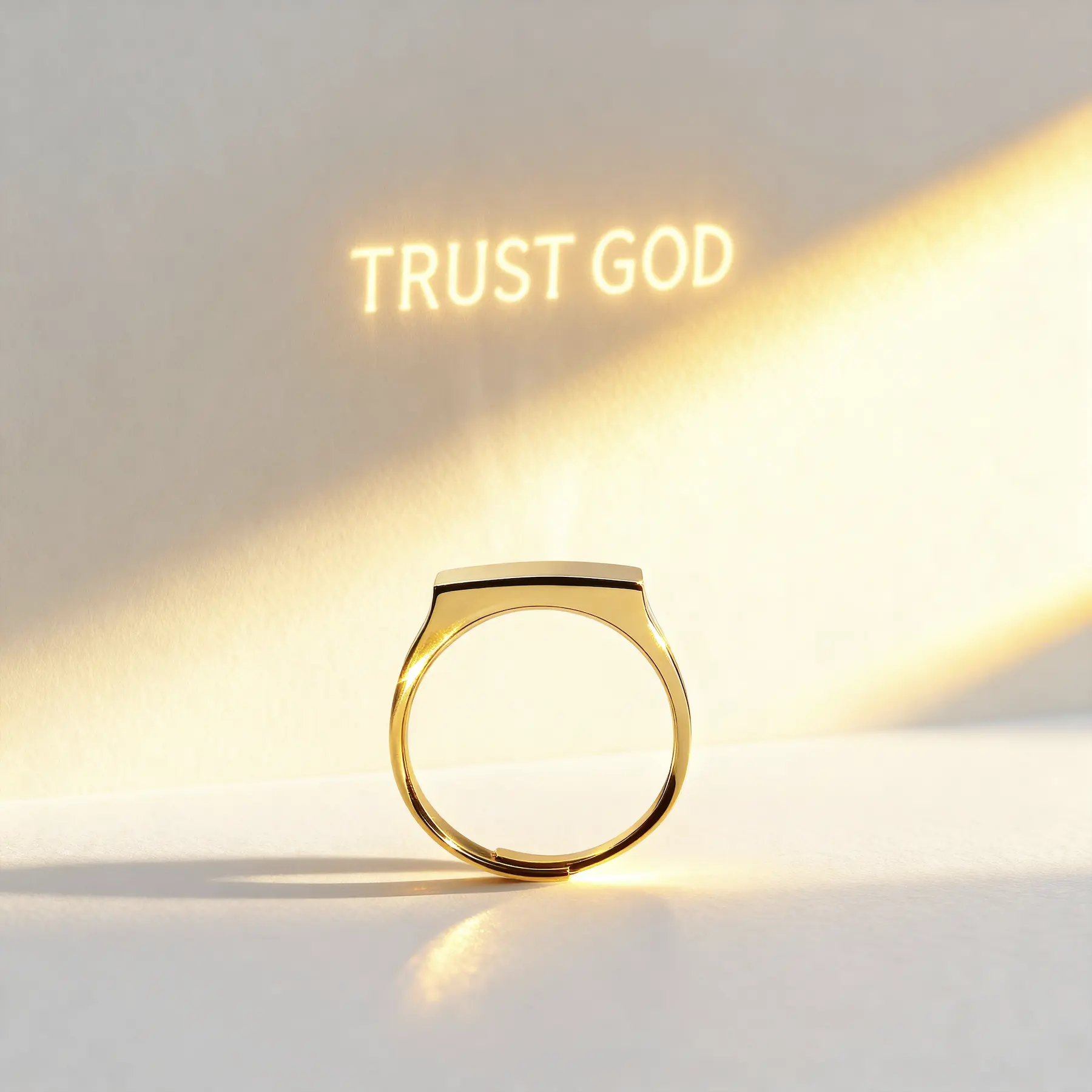 ALURA Faith Shining Ring – Adjustable 18K Gold & Silver Light-Sculpting Ring That Reveals His Word in Light | Premium Christian Jewelry Gift | One Size (US 4–11.5)