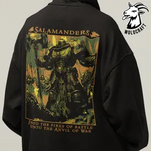 Salamanders Hoodie, Warhammer40k Sweatshirts, Vulkan's Sons, Unisex pullover, Sci-Fi Fan Gift, Wargames Apparel, Space Marine Graphic Design