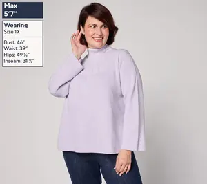 Me by Jennie Garth Mock Neck Raglan Sleeve Sweater