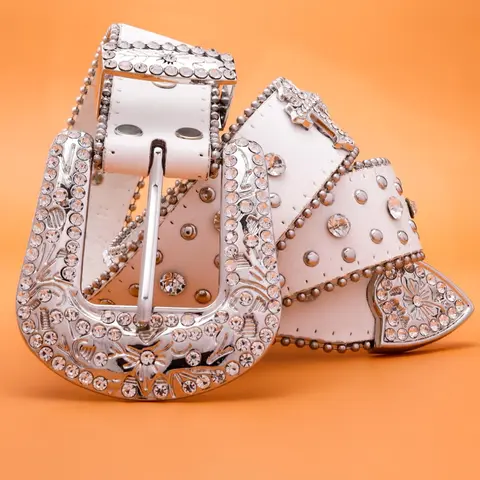 Unisex Punk Style Rhinestone Decorated Studded Belt Buckle, Y2k Sparkling Bling Western Belt with Cross Design for Women & Men, Casual Waistband for Party & Daily Decorative Belt Punk Fashion Belt