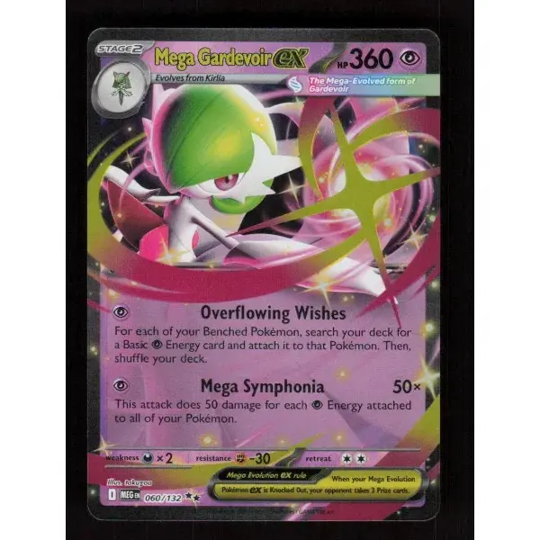 POKEMON TCG AUTHENTIC RAW SINGLES: Mega Gardevoir ex Mega Evolution Double Rare 060/132 NEAR MINT English