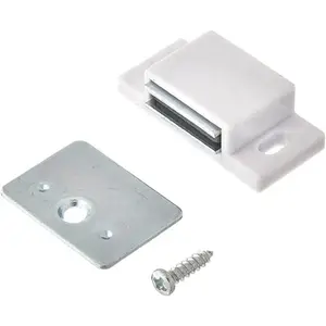 Shutter Hardware 50631-R 15lb Single Magnetic Catch White/zinc Retail Pack (10)