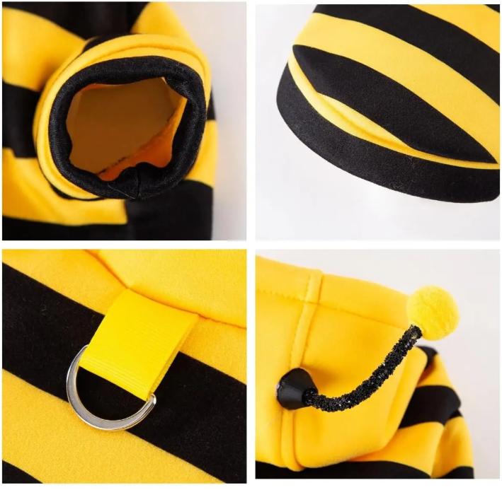 Bee Pet Puppy Coat Apparel Outfit Dog Halloween Hoodies Winter Cat Cosplay Costume Holiday Outfit for Small Medium Dogs & Cats