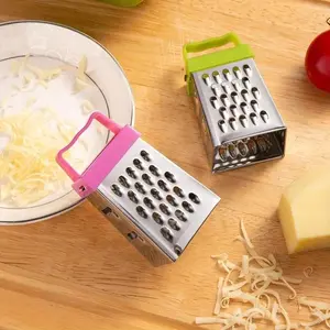 Mini cheese grater, four sided grater, stainless steel grater, multifunctional vegetable slicer, kitchen small tool