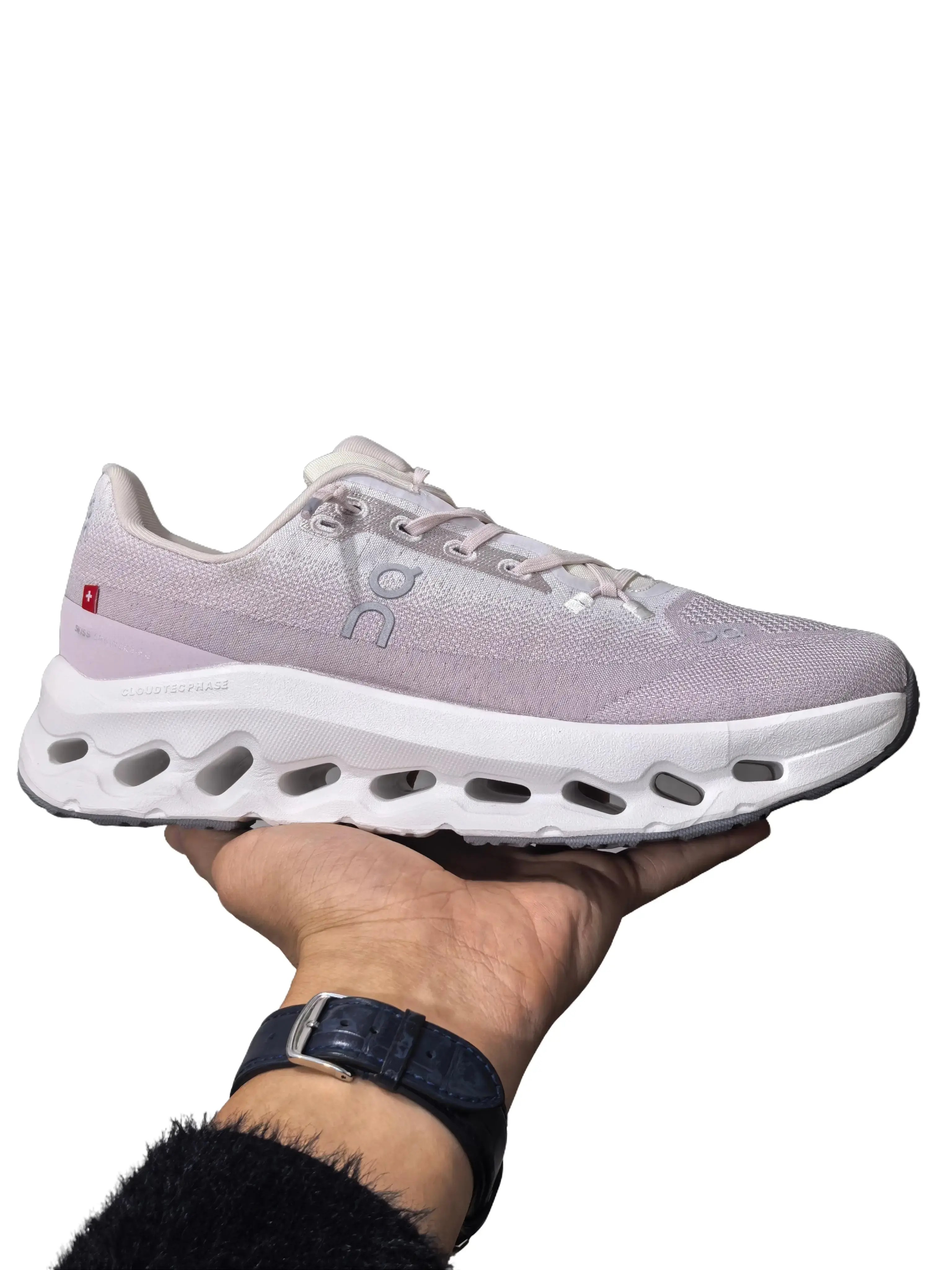 Korean Lavender Gradient Hollow Chunky Sneakers Cream Lilac High Density Wear Resistant Mesh Fold Resistant Soft Girl Daily Office Walking Footwear