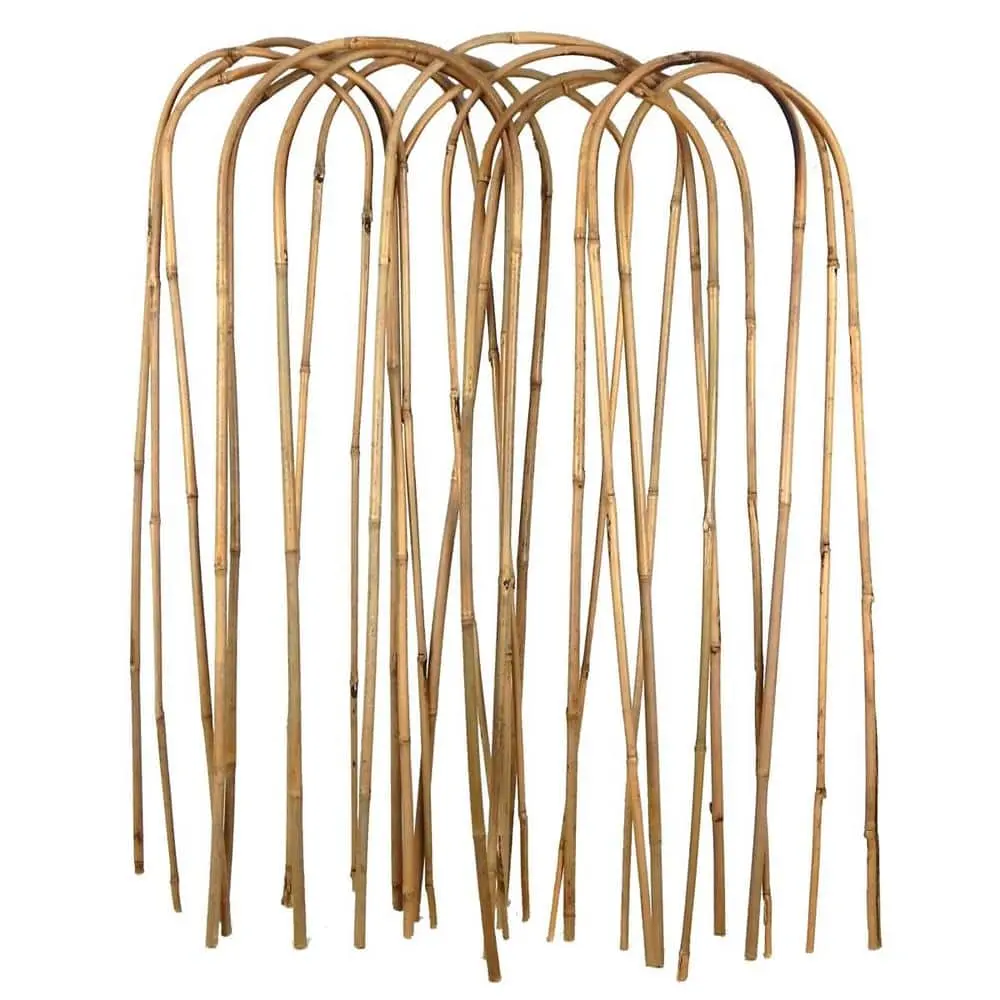 Bamboo U Trellis Hoop Stakes - Natural Brown - 30 in. - Pack of 14 - Durable Support