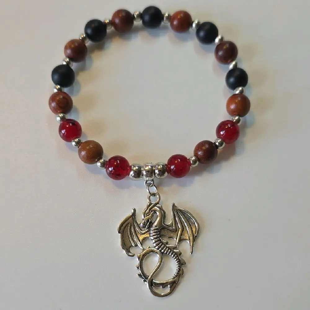Elemental Dragon Collection made with Natural Rosewood, Nature-Infused Charm Bracelet