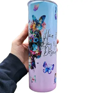 Have The Day You Deserve 20oz skinny tumbler