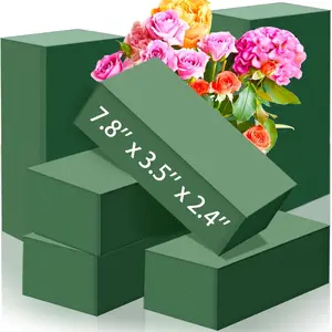 6 count Floral  Blocks,Green Wet Dry Florist Foams for Artificial  Flower  Arrangements,Wedding,DIY,Crafts,7.8 x 3.5 x 2.4inch
