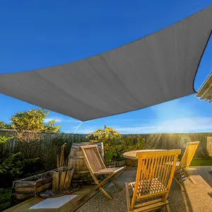 Waterproof 10'x13' Rectangle Sun Shade Sail - Heavy-Duty HDPE Fabric with UV Protection, Dark Grey Outdoor Canopy for Patio, Lawn & Carport - Includes Installation Ropes
