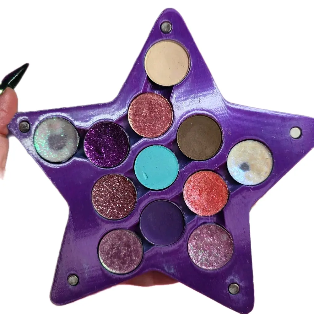 Three d printed eyeshadow palette, five chrome stackable