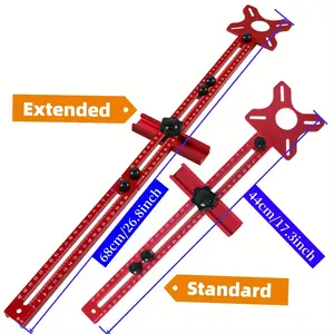 Multi functional 3-in-1 aluminum woodworking router table fixture - precision circular cutting and milling tool with adjustable slot bracket, base, and guide - suitable for DIY woodworking