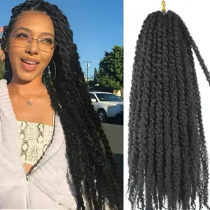 8 Packs Afro Twist Braiding Hair 18 Inch Soft Kinky Crochet Hair