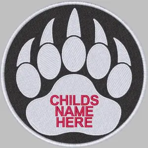 Personalized Bear Paws Name, Patch, Iron On or Sew On