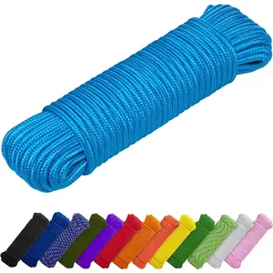 Rope – 90 Feet x 1/4 Inch (7mm) – Sky Blue – All-Purpose Rope – Camping, Crafting, Flag Pole, Indoor & – Polypropylene Nylon Lightweight Braided Cord