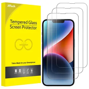 JETech Full Coverage Screen Protector for iPhone 17e / iPhone 16e / iPhone 14, 9H Tempered Glass Film Case-Friendly, HD Clear, 6.1-Inch Display, 3-Pack