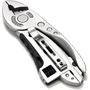 Multitool Wrench With 7 Tools/Pliers/Wire Cutter/Screwdriver with Pocket Clip, Portable Adjustable Pocket Folding Multi Tool Survival Emergency Gear Assembly for Outdoor Hunting and Hiking
