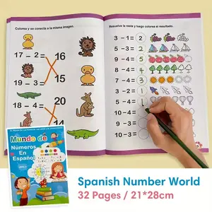 Spanish Children's Math Workbook Learning Matemáticas - Numbers Handwriting & Addition/Subtraction Children's Puzzle Books