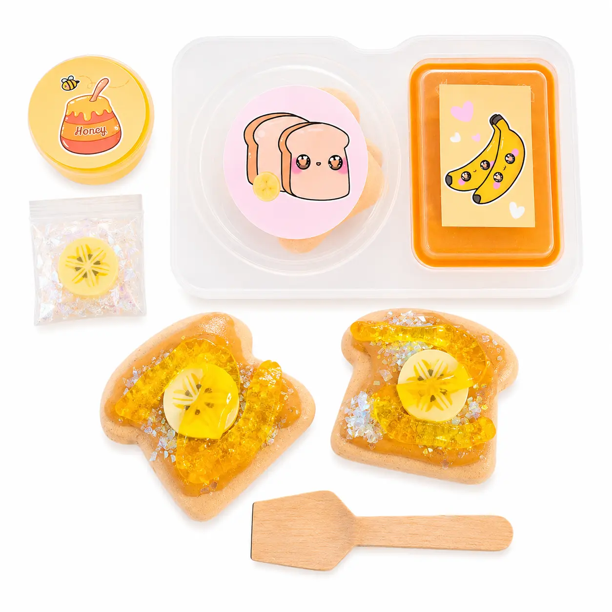 Peanut Butter Banana Slime Kit – DIY Butter Slime with Toast & Toppings