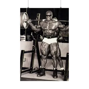 Ronnie Coleman Light Weight Baby Squatting Premium Poster