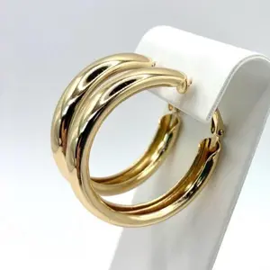 Classic Gold Hoop Earrings – 14K Gold-Plated Chunky Hoops for Everyday Wear