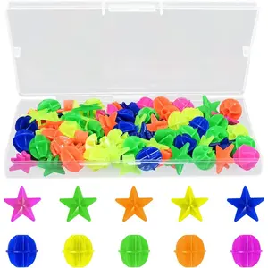 72- Colorful  Wheel Spoke Beads - Assorted Shapes & Colors with Storage Box -  Decorations for Schwinn Accessories