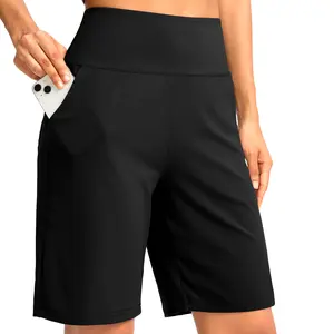 G Gradual Women's Bermuda Long Shorts with Pockets 9" High Waist Knee Length Shorts for Women Walking Athletic Workout