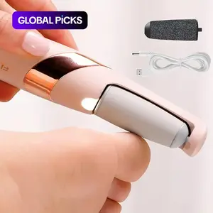 Rechargeable Electric Foot Callus Remover, 2 Adjustable Levels Foot File with Washable Grinding Head & Led Light, Cordless Nail File, Professional Pedicure Tool, Body Care Products, Foot Dead Skin Remover, DIY Manicure #GLOBAL PICKS
