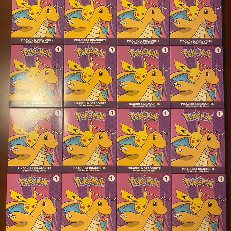 Pokémon Dragon Discovery Booster Pack - Sticker Activity Sheet Featuring Pikachu & Dragonite Characters