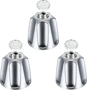 3 count Metal Shower Knob Replacement Compatible with Price/Pfister Verve Tub Shower, Bathtub Faucet Handle Remodel Trim Kit Include 1 Hot 1 Cold 1 Diverter and 3 Screws(Polished Chrome)