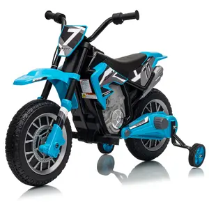 12V Kids Motorcycle w/Treaded Tires, 3.1mph Top Speed Electric Bike for Kids, Training Wheels, Music & Bluetooth, Spring Suspension, Age 3-8 Year Old