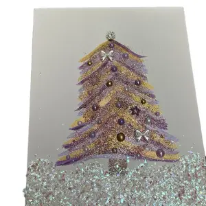 Painted and bedazzled Christmas tree on 8x10 canvas