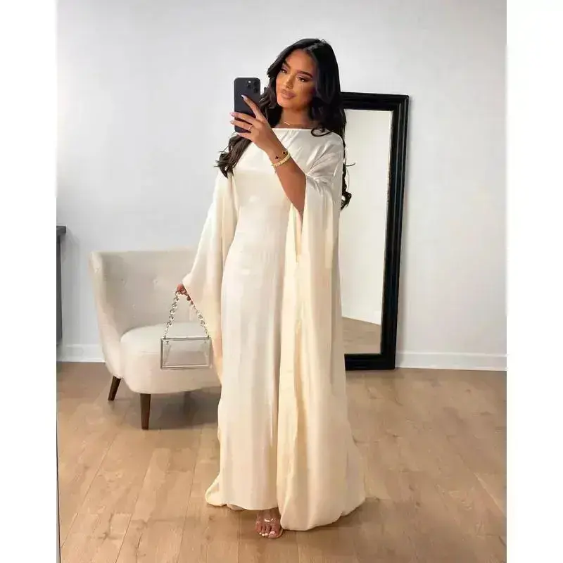 chinese dress ladies SGASY Women's Retro Kaftan Abaya Dress Muslim Long Sleeve Crew Neck Split  Maxi Dress Islamic Arab Jilbab with Pockets at Amazon Women's Clothing store main image 0