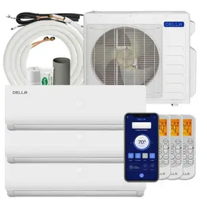 28000 BTU 3 zone Mini Split Ac/Heating System, 20 SEER2 230V Split AC System with Three 12K BTU Indoor Unit, Pre-Charged Condenser, WIFI Smart Control, Not Include Copper Tube Line Set