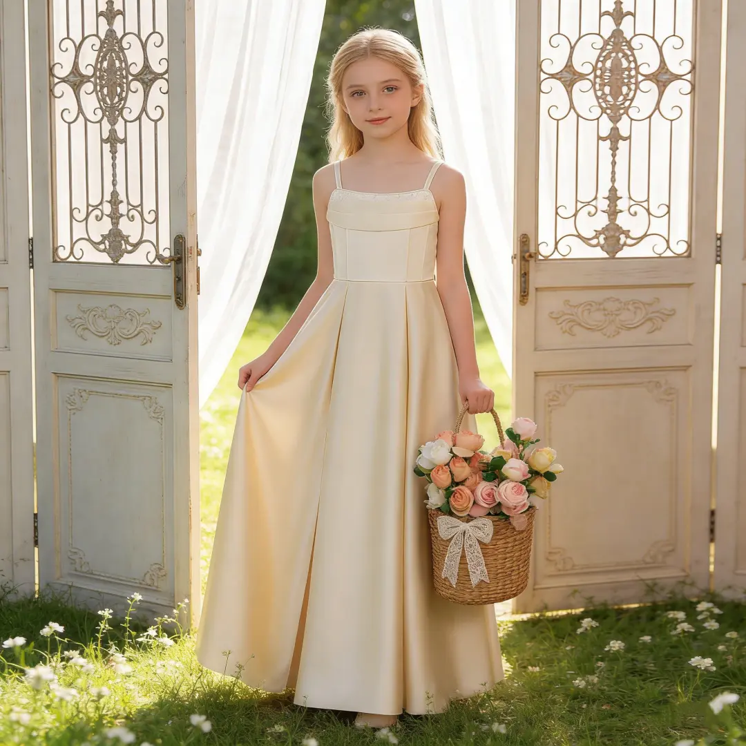 669 Girls' Wedding Dress Long Piano Dress Performance Costume Birthday Princess Dress